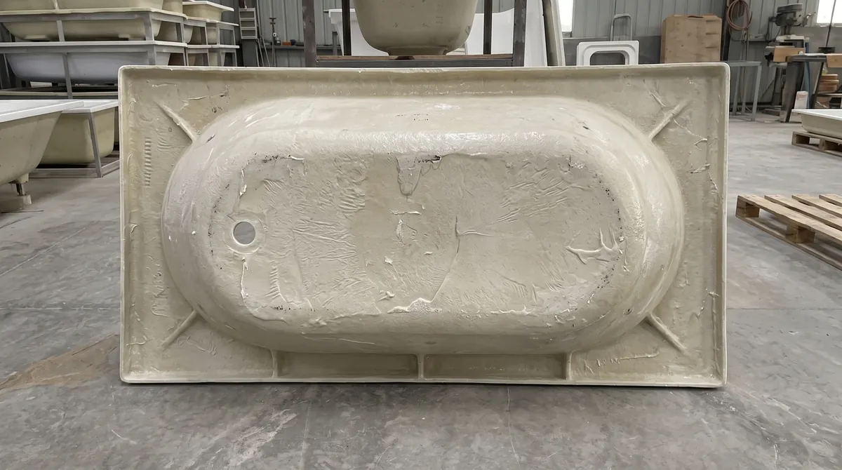 Casco de Tina Queilen: vista del reverso reforzado con fibra de vidrio